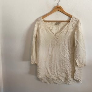 LUCKY BRAND WHITE LONG SLEEVE BLOUSE SIZE 1X